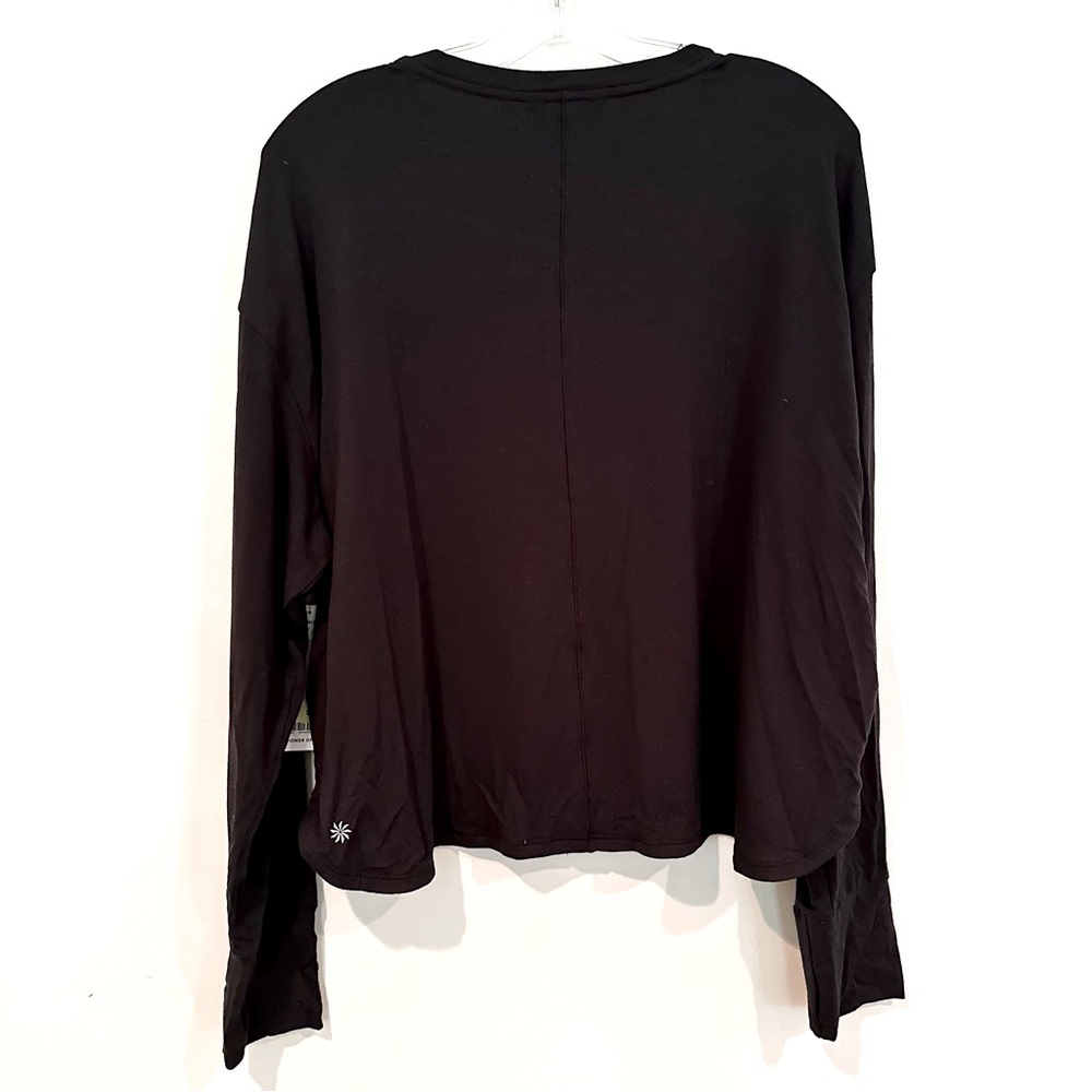 Athleta Canyon Henley Top Lightweight Cropped Women's XL Black Athleisure NWT - Picture 11 of 11